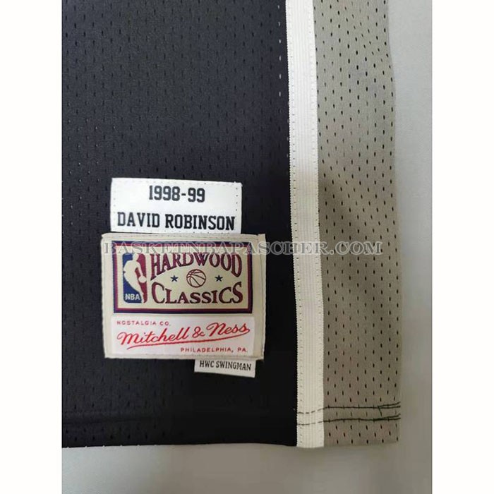 Maillot San Antonio Spurs David Robinson NO 50 Mitchell & Ness 1998-99 Noir